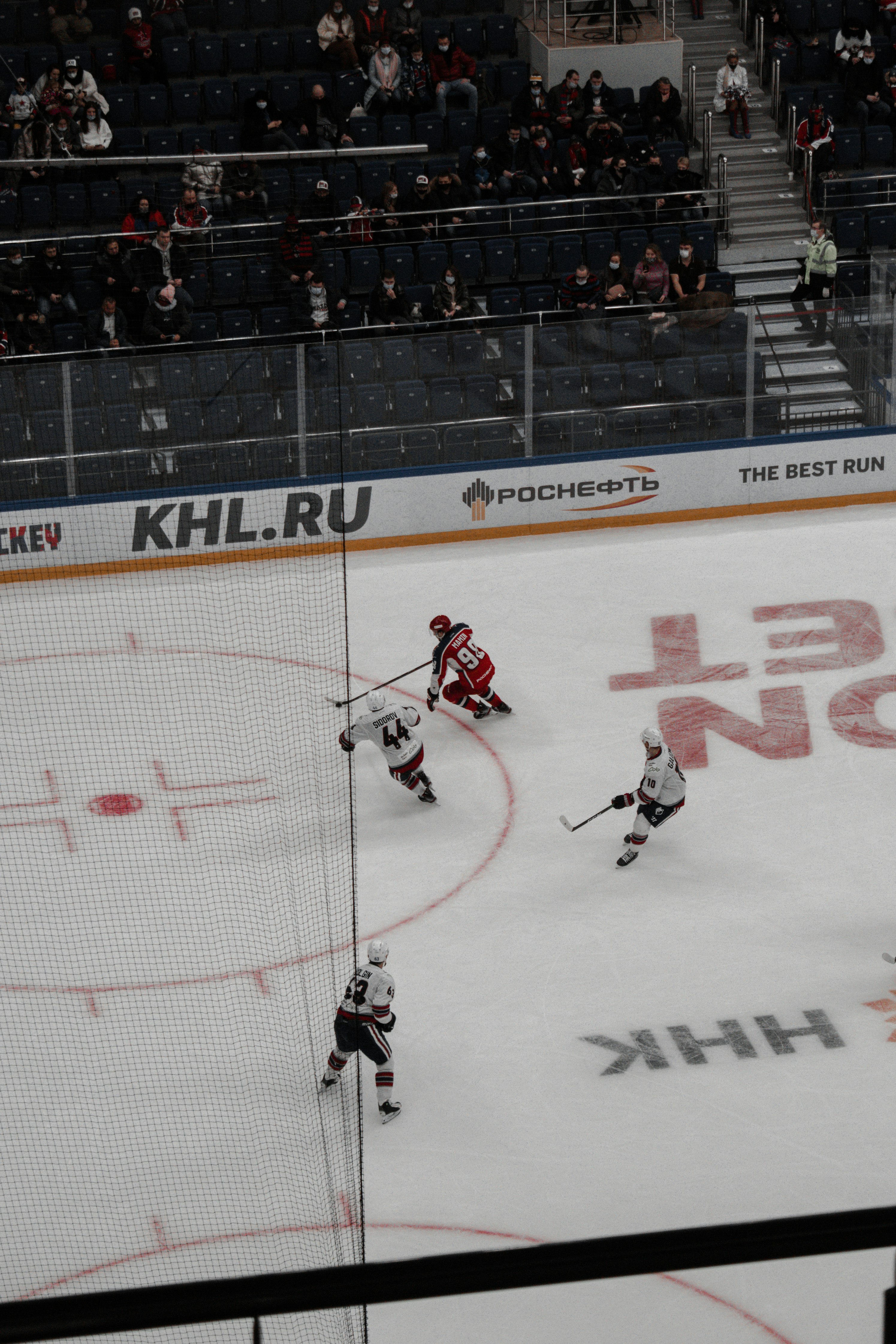 ice hockey players on ice hockey field